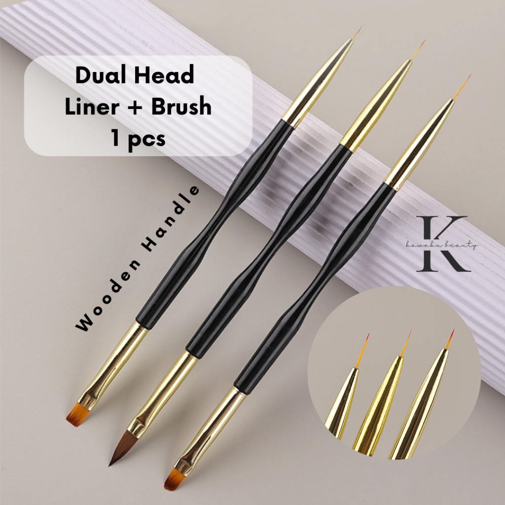 Jual Brush Satuan Kuas Nail Art Liner Drawing Kutek Dual Brush 1 Pcs