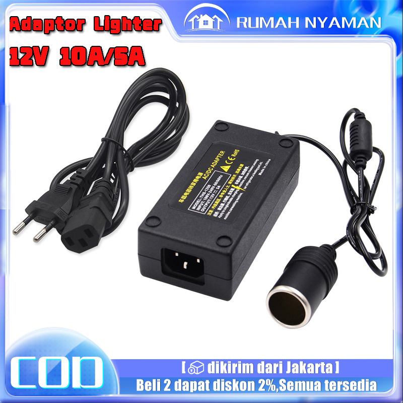 Jual 10A 120WATT Adaptor Lighter Converter Konverter 220V AC To 12V DC