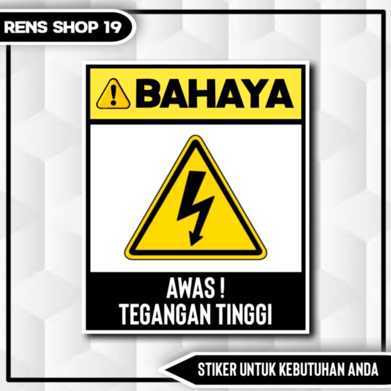 Jual Stiker Pln Awas Tegangan Tinggi X Cm Shopee Indonesia