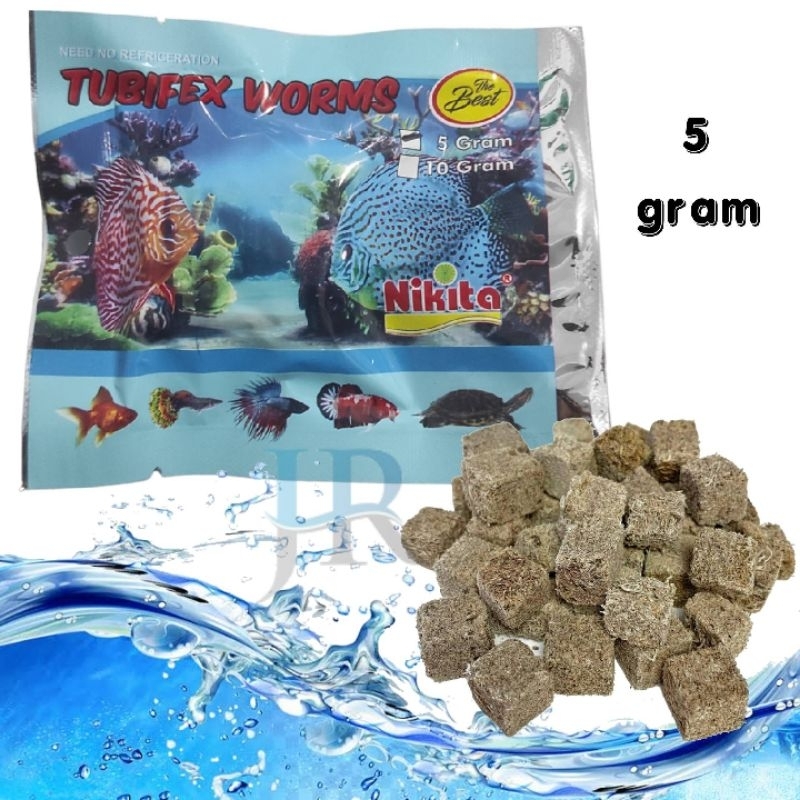 Jual Cacing Sutra Kering Makanan Ikan Cupang Discus Tubifex Worm 5 Gram