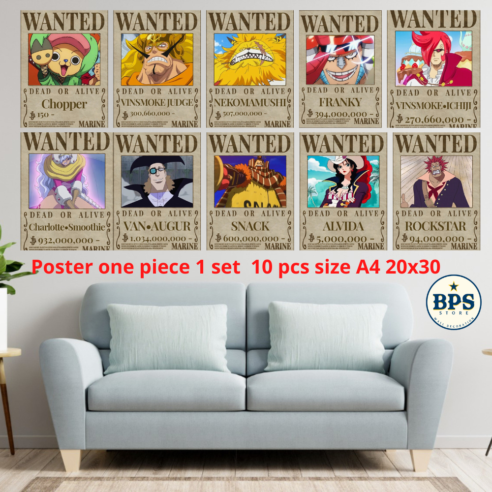 Jual POSTER 1 SET ONE PIECE BOUNTY POSTER ANIME ONE PIECE BOUNTY