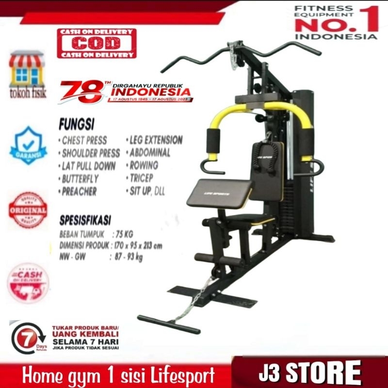 Jual Home Gym Sisi Lifesport Original Alat Latihan Beban Multipungsi