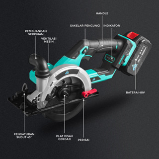 Jual Allefix Mesin Gergaji Potong Kayu Cordless Circular Saw Electric