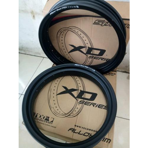 Jual VELG SET SUPERMOTO SPRINT XD DEPAN BELAKANG HITAM SPRINT XD 250