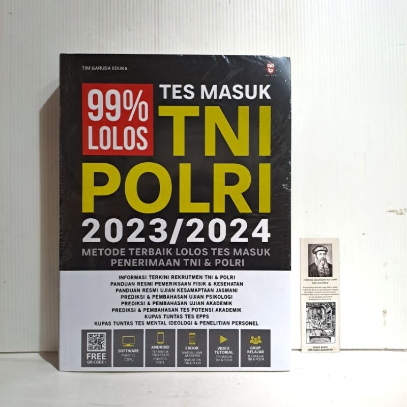 Jual BUKU ORIGINAL 99 LOLOS TES MASUK TNI POLRI 2023 2024 Metode