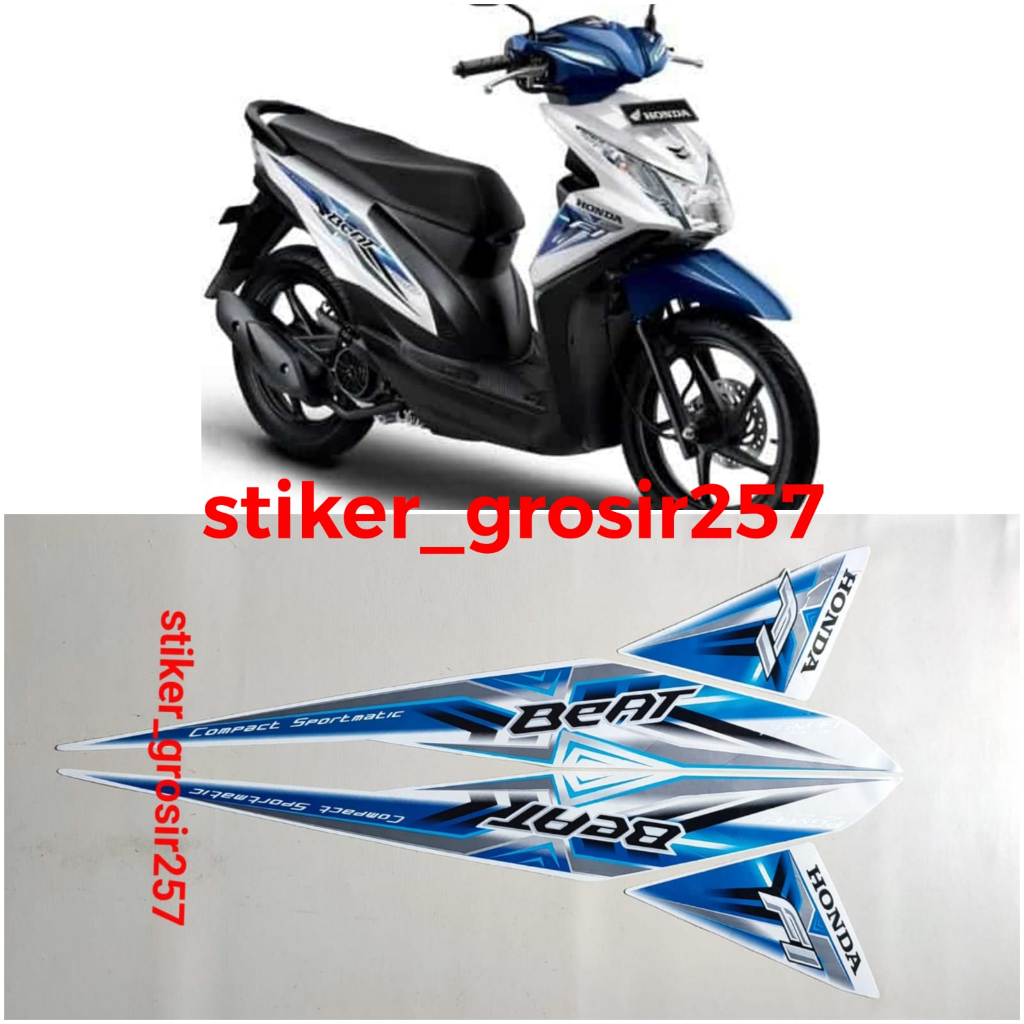 Jual STIKER STRIPING LIS LES BODY HONDA BEAT FI ESP 2014 2015 PUTIH