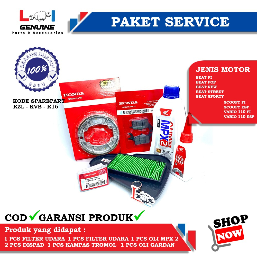 Jual LOI PAKET SERVICE LENGKAP MPX 2 SPX 2 SET OLI GEAR AHM KAMPAS