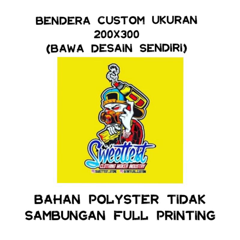 Jual BENDERA CUSTOM REQUEST DESAIN UKURAN 200X300CM Shopee Indonesia