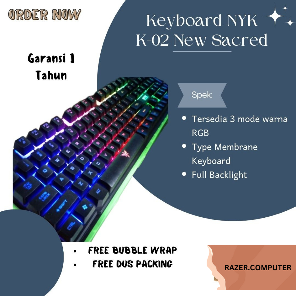 Jual Keyboard Gaming Nyk K Backlight Fullsize New Shopee Indonesia