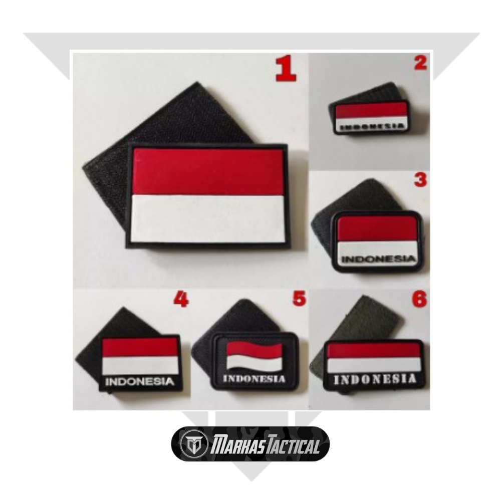 Jual Patch Rubber Logo Bendera Indonesia Merah Putih Tempelan Emblem