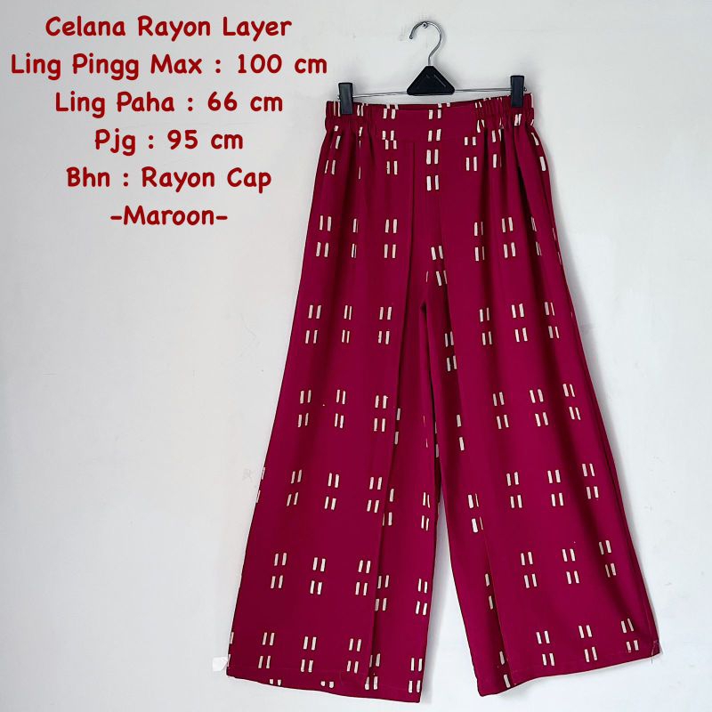 Jual Celana Kulot Layer Rayon Batik Solo Celana Trendy Shopee Indonesia