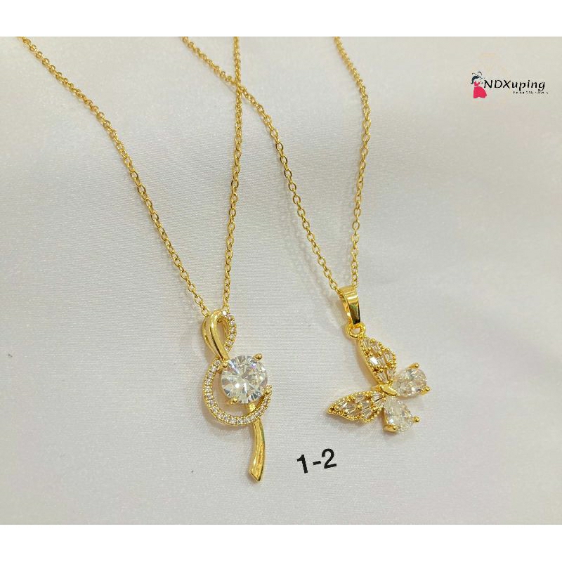 Jual Kalung Rantai Tipis Kupu Diamond Cantik Dan Simple Titanium