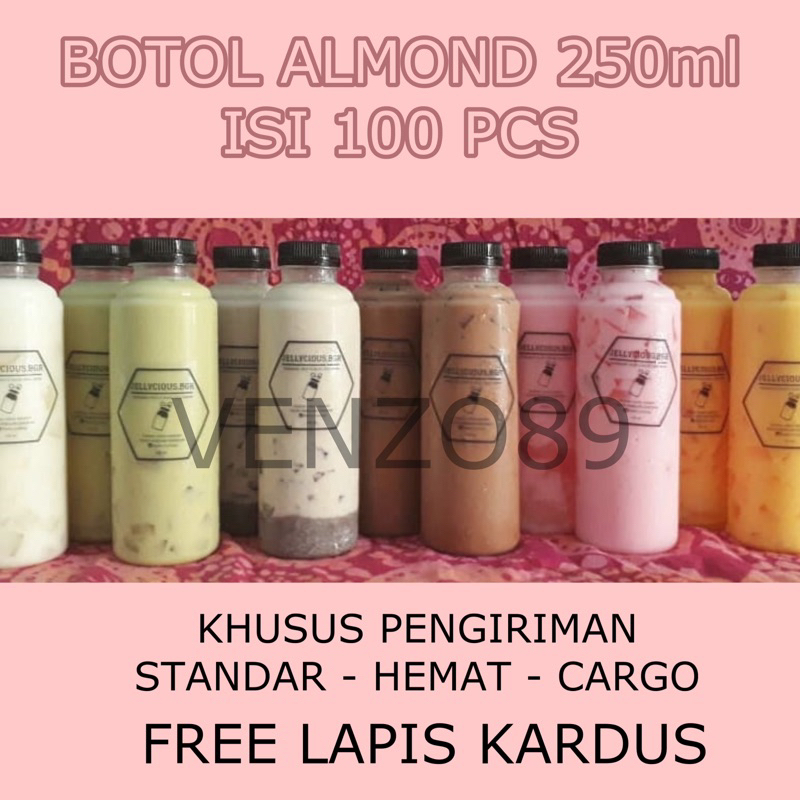 Jual Botol Plastik Almond 250ml FREE LAPIS KARDUS KELILING Shopee