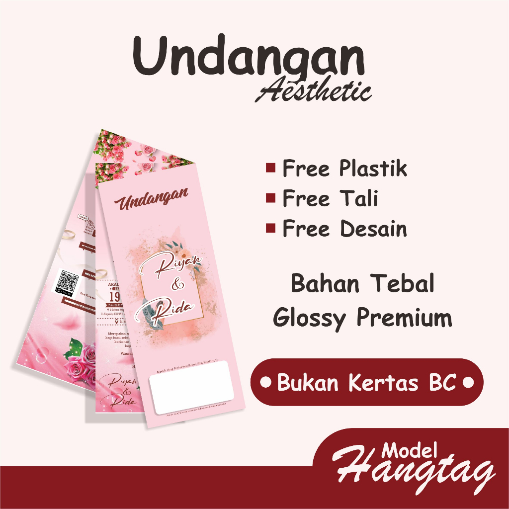 Jual Undangan Hangtag Pernikahan Unik Model Hangtag Murah Aestetic