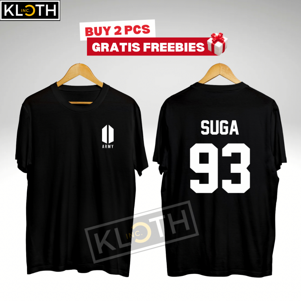 Jual BTS Kaos BTS Suga AgustD Inisial Konser Cotton 24s Premium Bisa