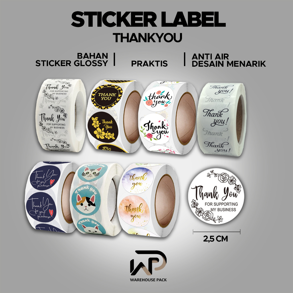 Jual 1 Roll 500 Pcs Stiker Label Tulisan Thank You For Your Order