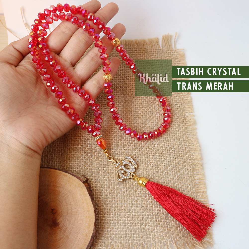 Jual TASBIH CRYSTAL LAFADZ ALLAH 99 BUTIR 8 MM ASLI NATURAL