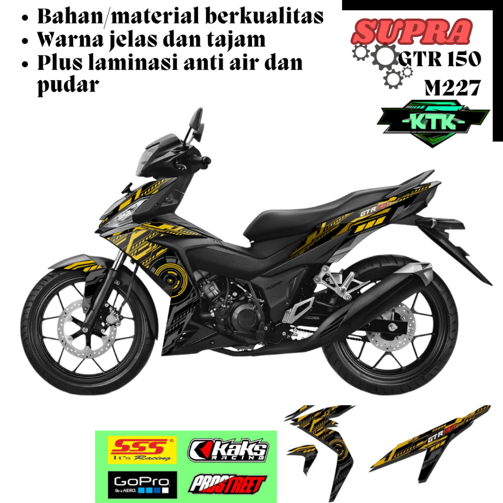 Jual Stiker Sticker Striping Motor Honda SUPRA GTR 150 KODE M227 List