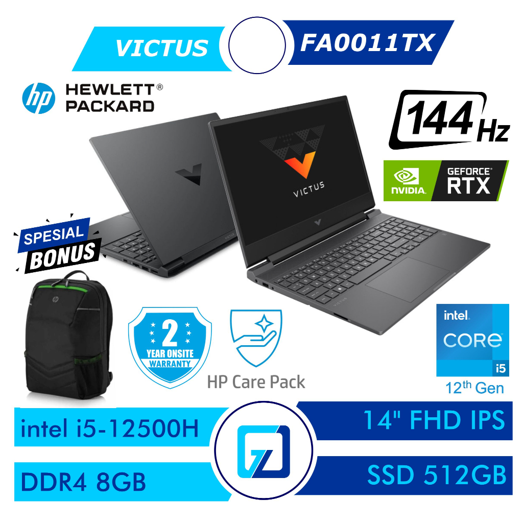 Jual Laptop HP Victus 15 Fa0011TX Intel Core I5 12500H 8GB 512GB SSD