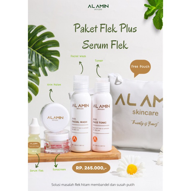 Jual ALAMIN SKINCARE PAKET FLEK HITAM MELASMA SERUM FLEK AMPUH FREE