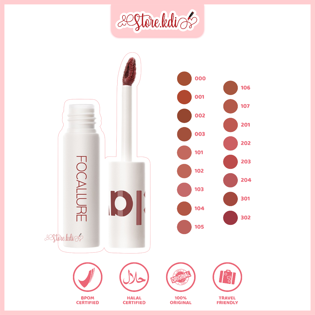 Jual Focallure True Matte Liquid Lipstick Velvet Mist Matte Lip Clay