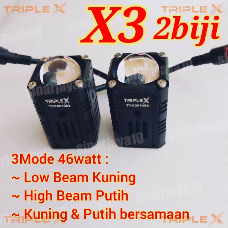 Jual Triple X X1 X3 Lampu Led Tembak Kecil Mini Projie Proji Kabut