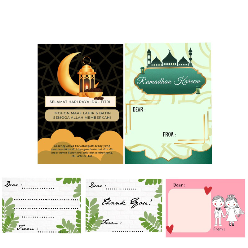 Jual Kartu Ucapan Lebaran Wedding Aesthetic Hampers Thanks Card