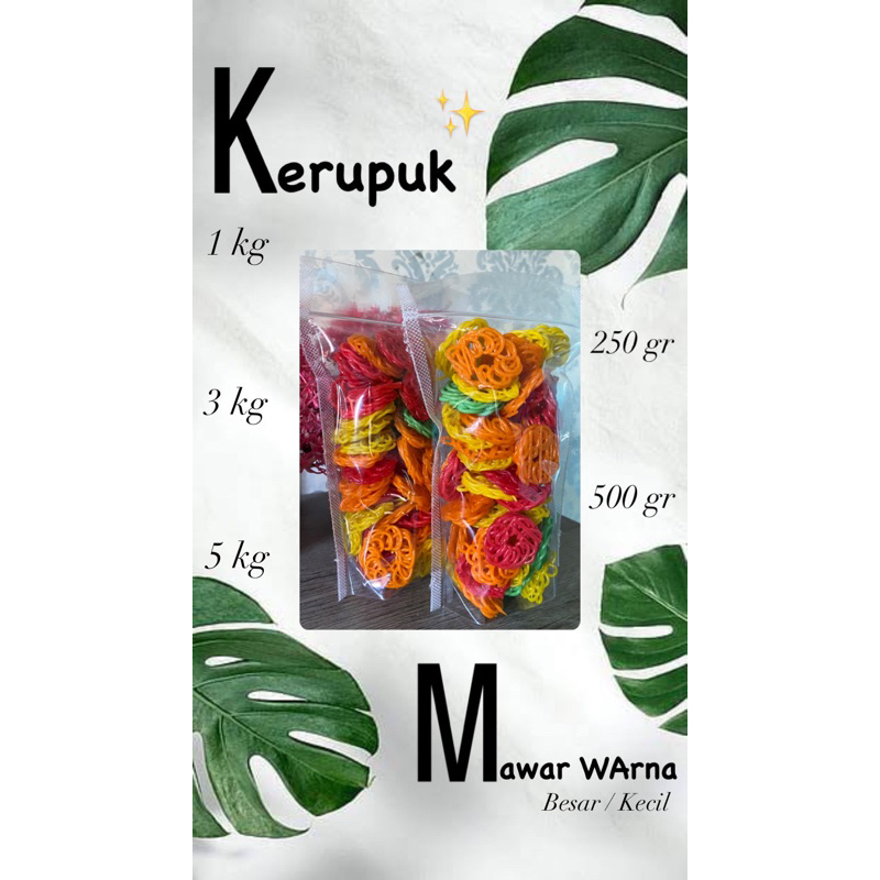 Jual KERUPUK MENTAH KERUPUK MAWAR WARNA Shopee Indonesia