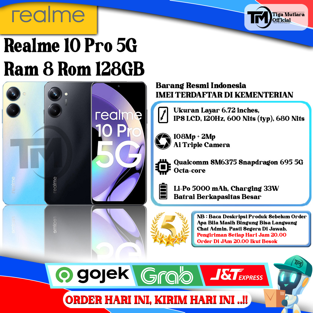 Jual Realme 10 Pro 5G Ram 8 Rom 128GB Segel Original Bergaransi Resmi