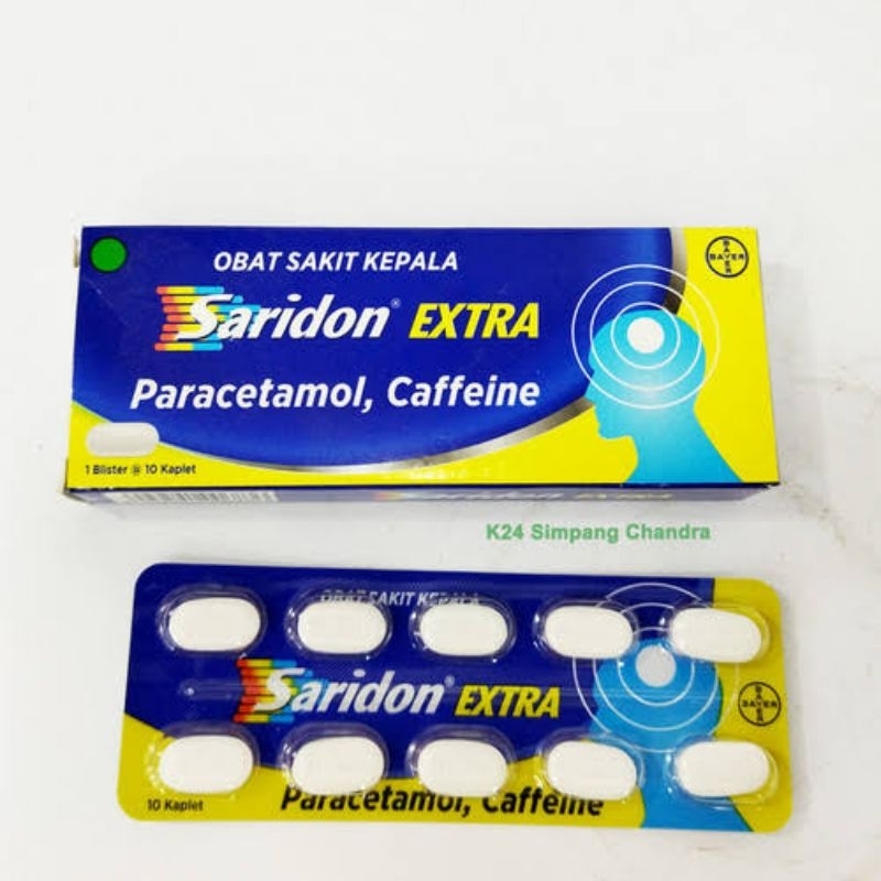 Jual Saridon Extra Obat Sakit Kepala Nyeri Demam 10 Kaplet EXp