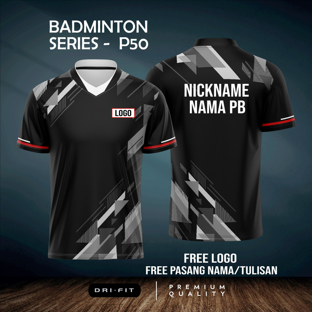 Jual JERSEY KAOS BADMINTON BULUTANGKIS 2023 P50 BISA CUSTOM NAMA DAN