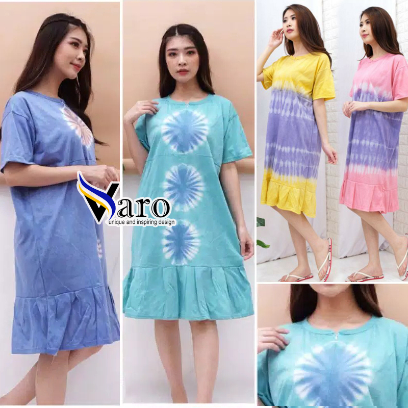 Jual Daster Kaos Ruffle Busui Tiedye Batik Varo Shopee Indonesia