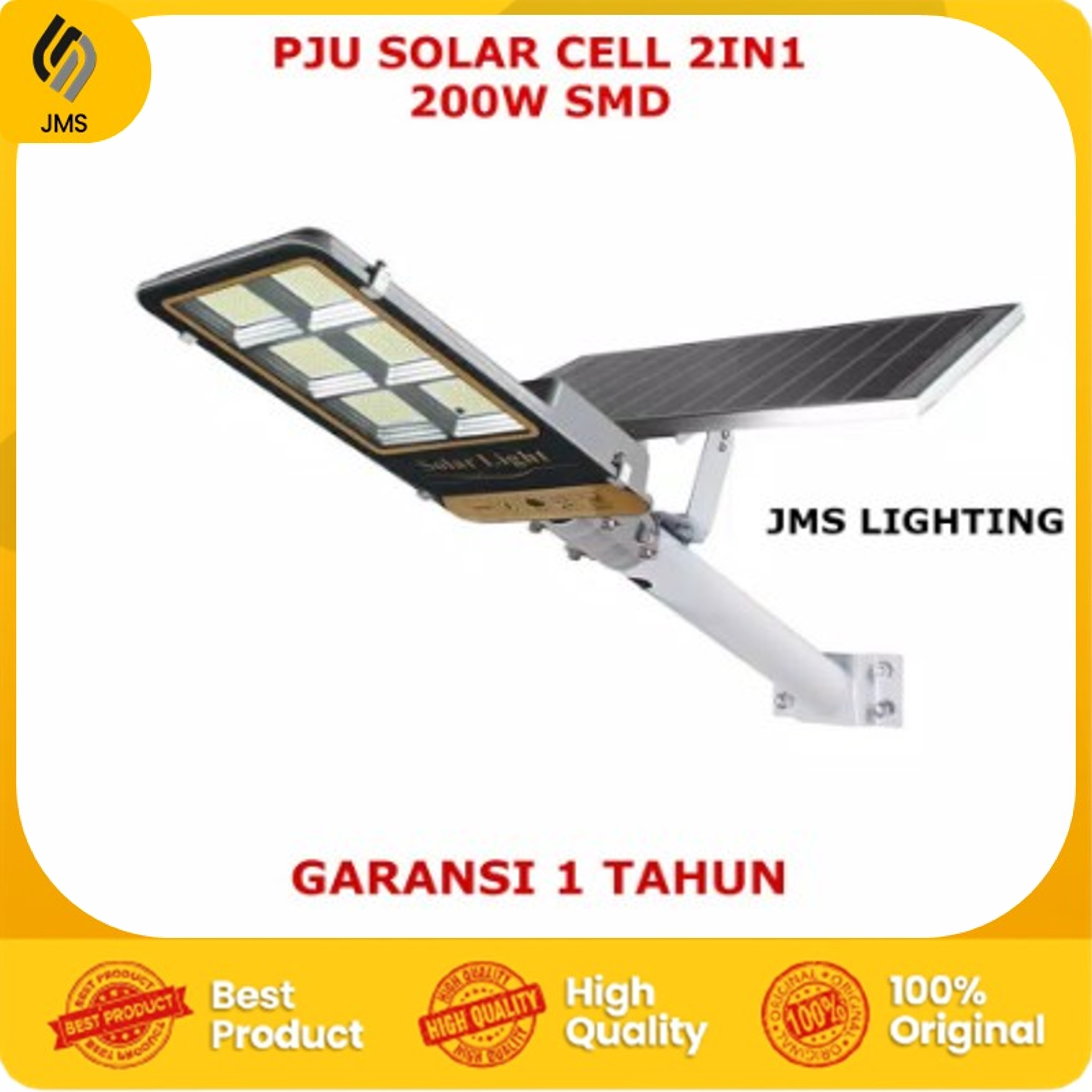 Jual LAMPU JALAN TENAGA SURYA 200 WATT SMD LED PJU SOLAR CELL OUTDOOR