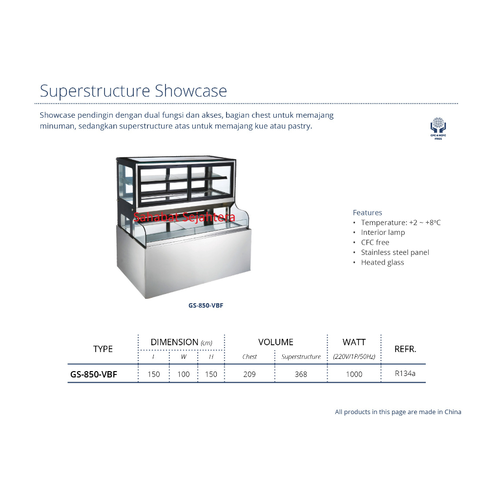 Jual GEA Showcase Superstructure Dual Fungsi GS 850 VBF Kabinet Display