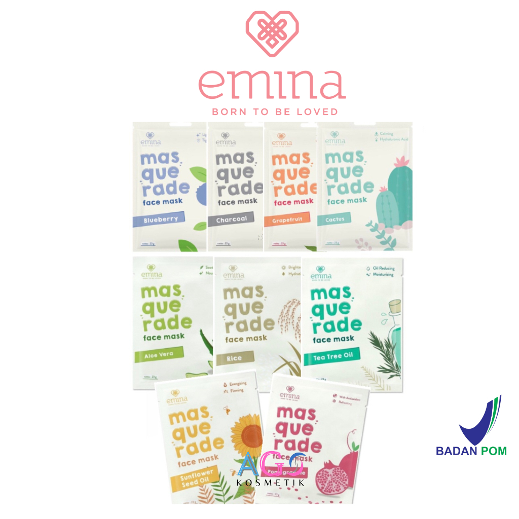 Jual Emina Masquerade Sheet Mask Sun Flower Seed Oil Rice Tea Tree Oil