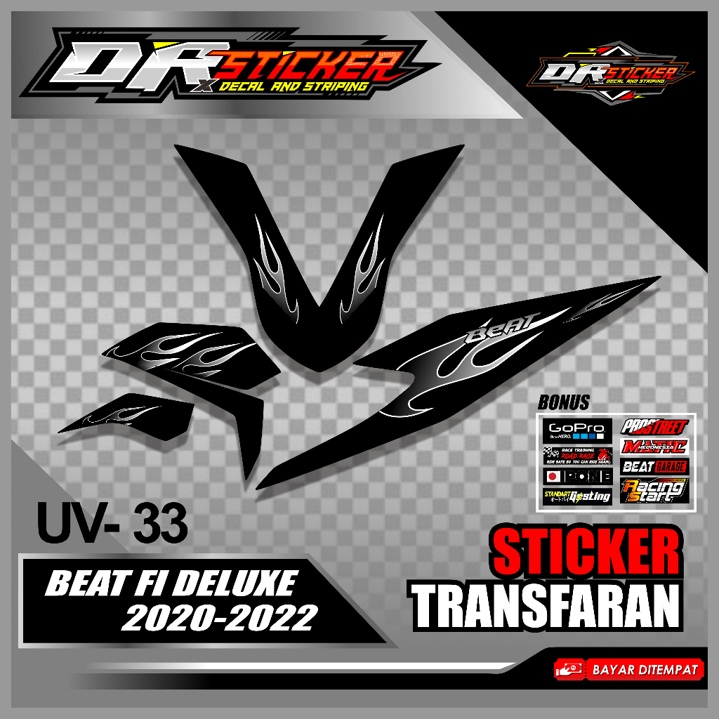 Jual Cod Sticker Striping Transparan Beat Deluxe New Costum