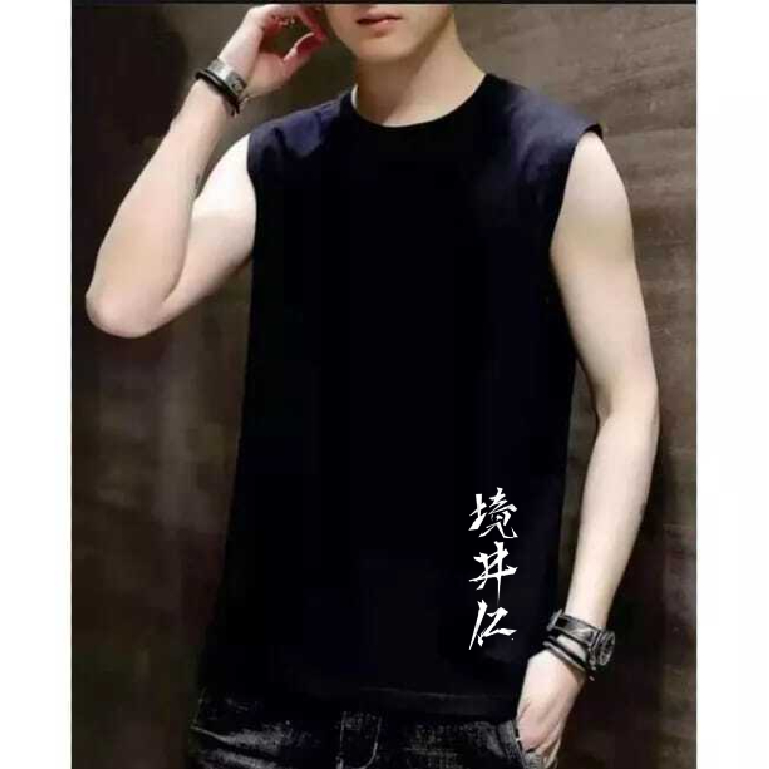 Jual Bisa Cod Kaos Singlet Tanpa Lengan New Kanji Baju Singlet Gym