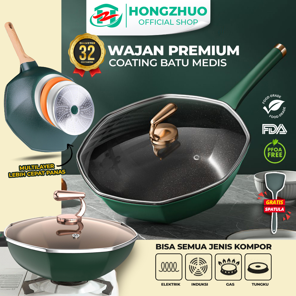 Jual Tifale By Hongzhuo Wajan Penggorengan Premium Persegi Delapan