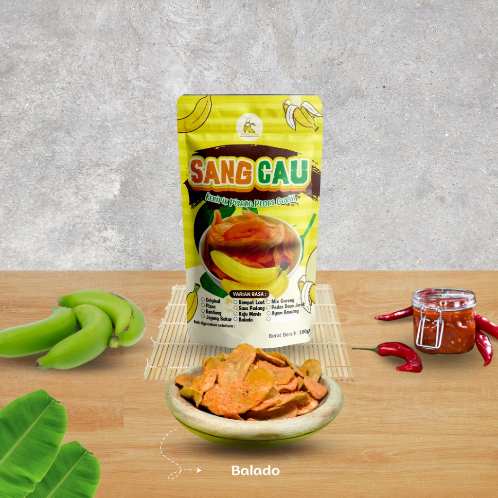 Jual Keripik Pisang Pedas Balado Gr Sang Cau Shopee Indonesia