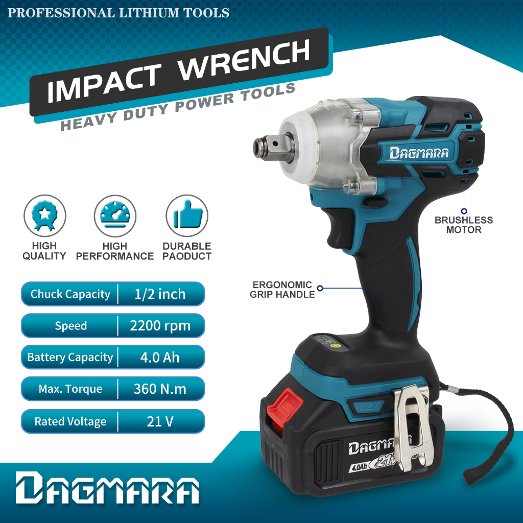 Jual Dagmara 1 2 Inch Heavy Duty Cordless Impact Wrench Electric Impact