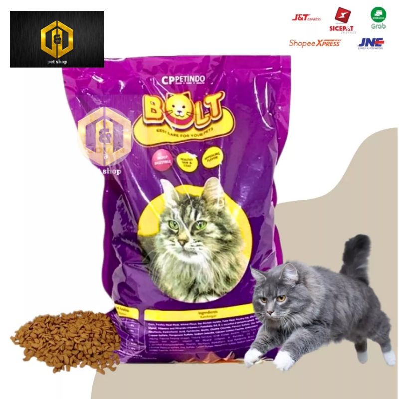 Jual Bolt Pakan Kucing Makanan Kucing Kemasan Kg Varian Ikan Dan Donat