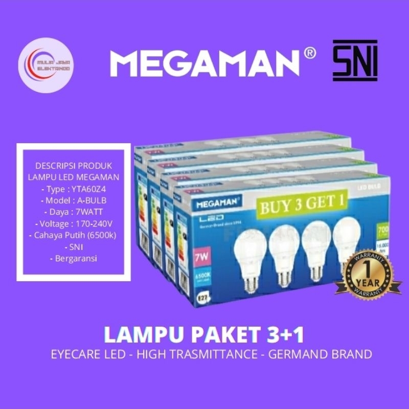 Jual Lampu Led Megaman Bulb Paket W Cahaya Putih Shopee Indonesia