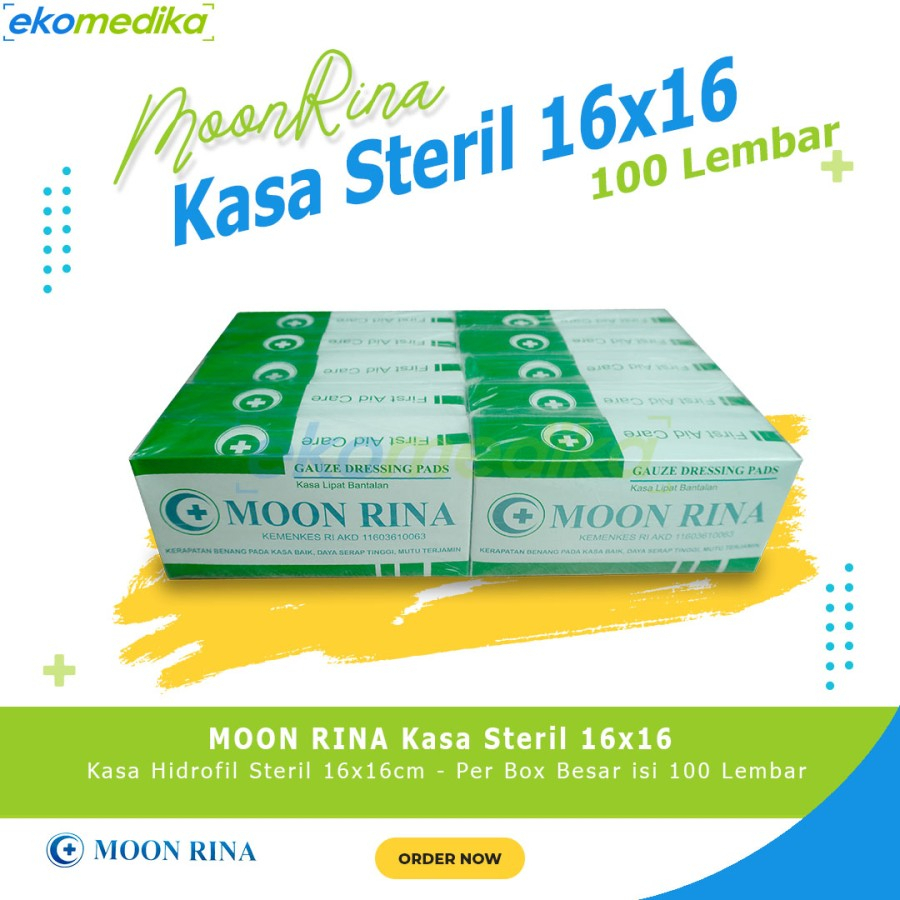 Jual Kasa Hydrophile Steril Moon Rina Hidrofil Kasa Steril 16x16 120