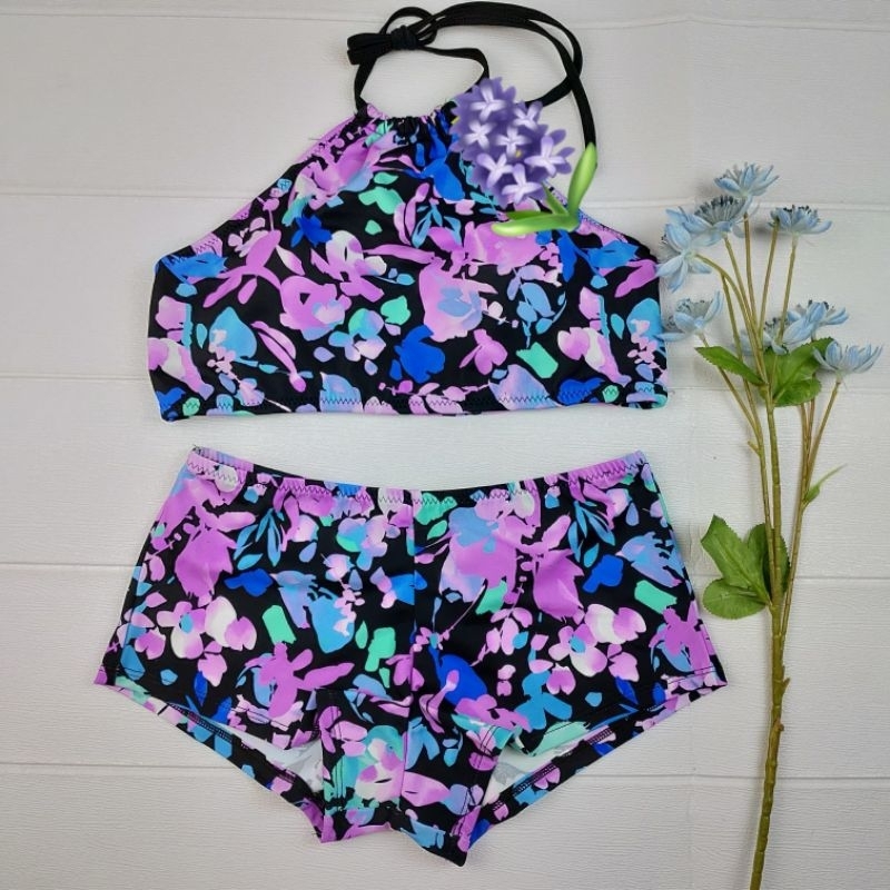 Jual J E N N I E Bikini Motif High Neck Bikini Motif Bikini Wanita