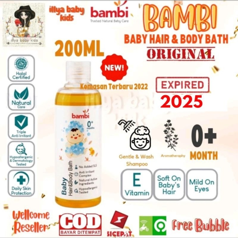 Jual Bambi Baby Hair And Body Bath 200ml Kemasan Terbaru Shopee Indonesia