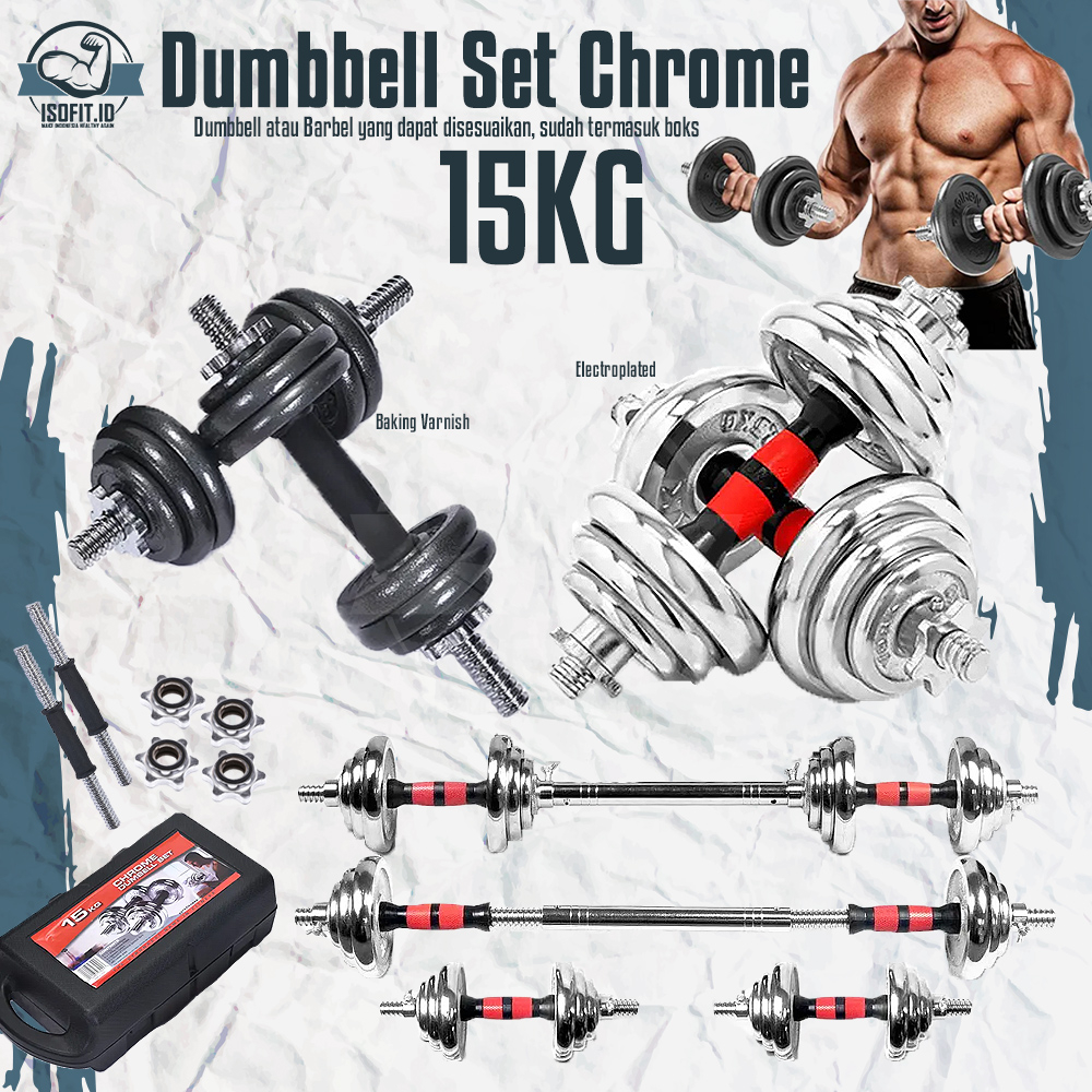 Jual Isofit Adjustable Dumbell Chrome Set Kg Barbel Alat Angkat