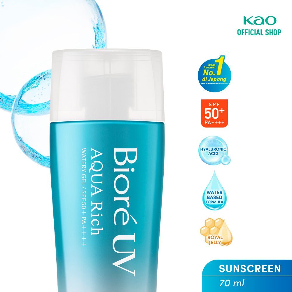 Jual Biore UV Aqua Rich Sunscreen Watery Gel SPF 50 PA 70gr