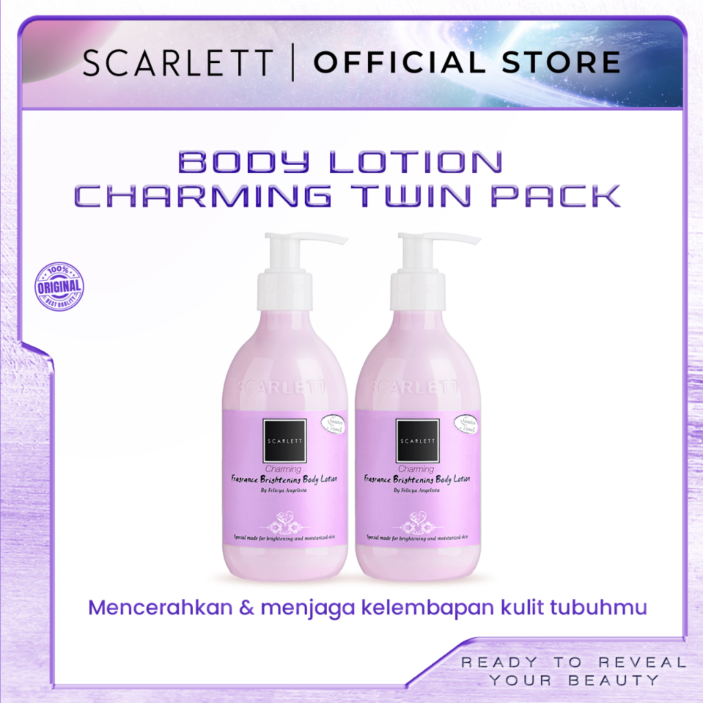 Jual Scarlett Whitening Body Lotion Charming Twin Pack Shopee Indonesia