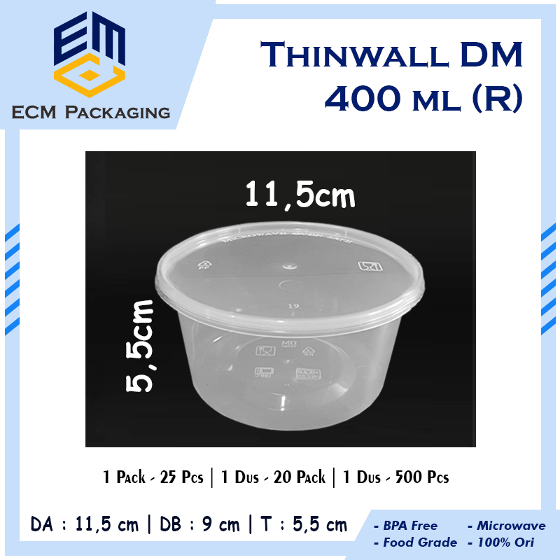 Jual Thinwall Dm Food Container Kotak Makan Plastik Ml R Round