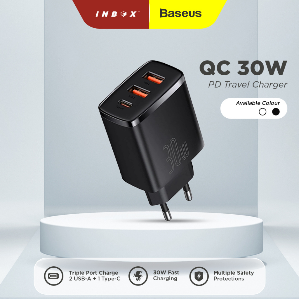 Jual Baseus Kepala Charger Quick Charger W Type C Dual Usb Fast